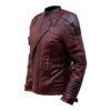 Guardians of the Galaxy 2 belted leather jacket dark maroon