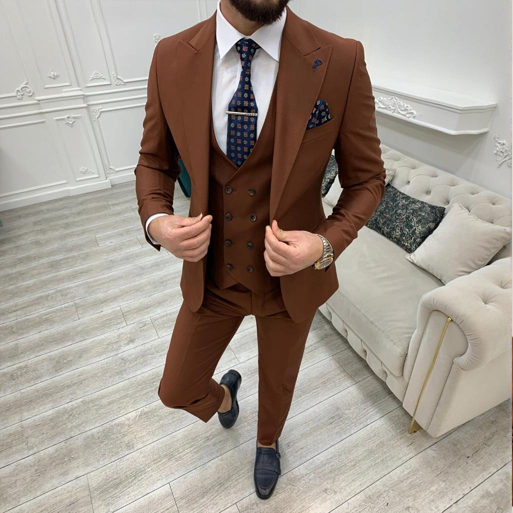 Men’s Dark Brown 3 Piece Suit