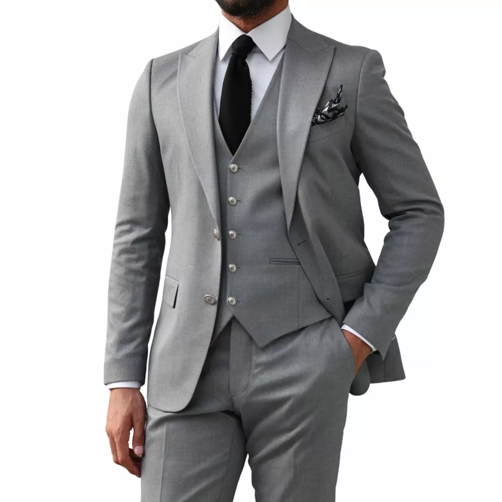 light grey suit