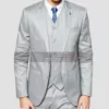 3 Piece Men's Light Grey Suit