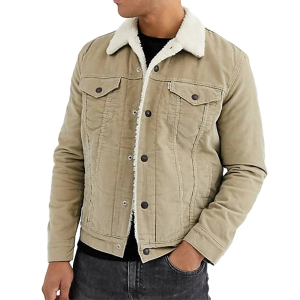 Beige Corduroy Jacket | Stanfield Fur Collar Jacket