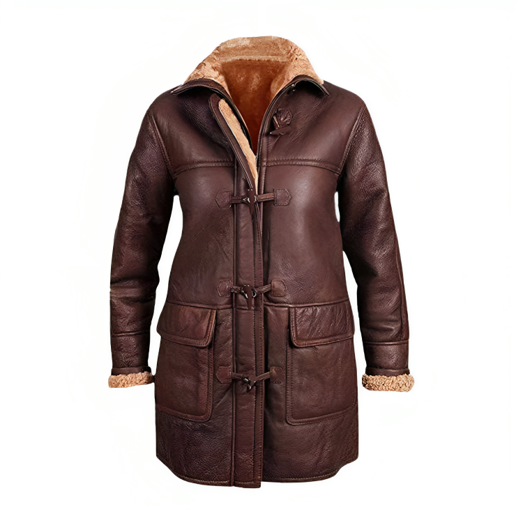 women b3 aviator coat women brown leather coat