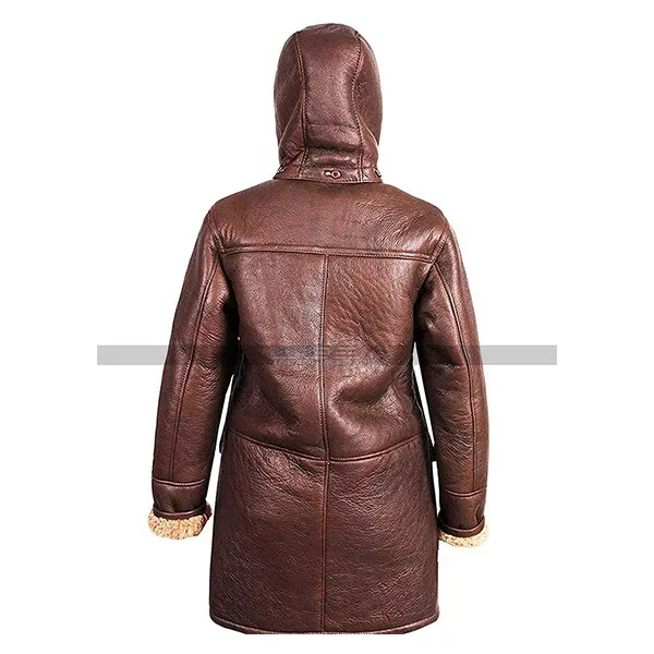 women-b3-aviator-fur-shearling-sheepskin-brown-hooded-leather-duffle-coat