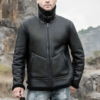Men’s Real Shearling Sheepskin Bomber Leather Jacket