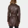 Women’s Brown Leather Coat | Long Winter Coat for Womens