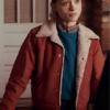 Womens Red Denim Nancy Wheeler Stranger Things Jacket