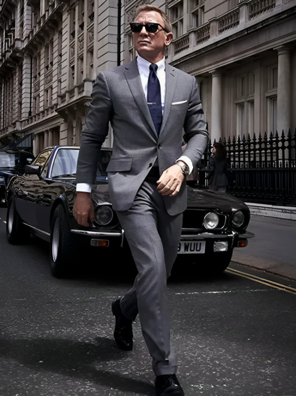 No Time to Die James Bond Grey Blend Wool Suit