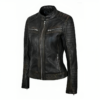 Distressed Cafe Racer Jacket Womens