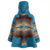 Kelly Reilly Yellowstone Beth Dutton Blue Hooded Poncho Style Coat