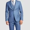 Men Three Piece Slim Fit Light Blue Suit