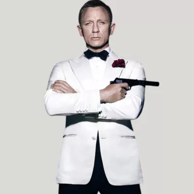2 Piece James Bond White Tuxedo