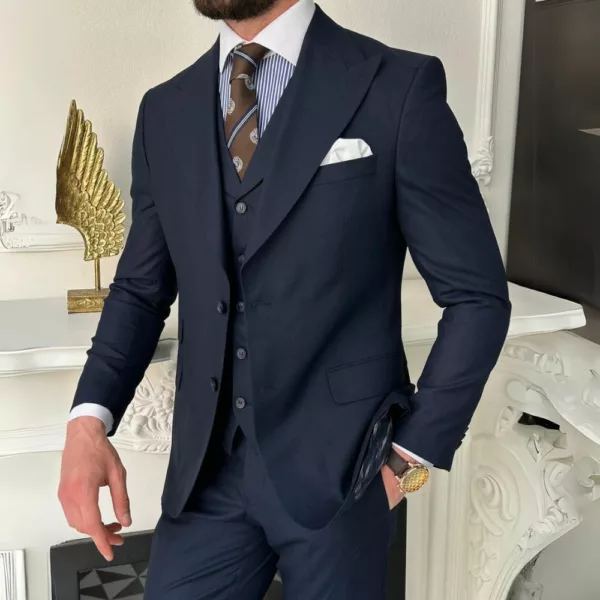 Men's Formal Navy Blue 3 Piece Suit