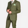 Men's Slim Fit 3 Piece Green Suit For Wedding