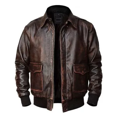A2 Brown Leather Bomber Jacket,Legendary Fighting Falcon A2 Aviator Jacket