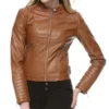 Cognac Color Leather Jacket