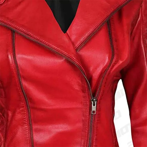 Merlot Motorcycle Ladies Red Leather Jacket