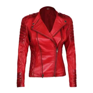 Merlot Red Motorcycle Jacket Womens