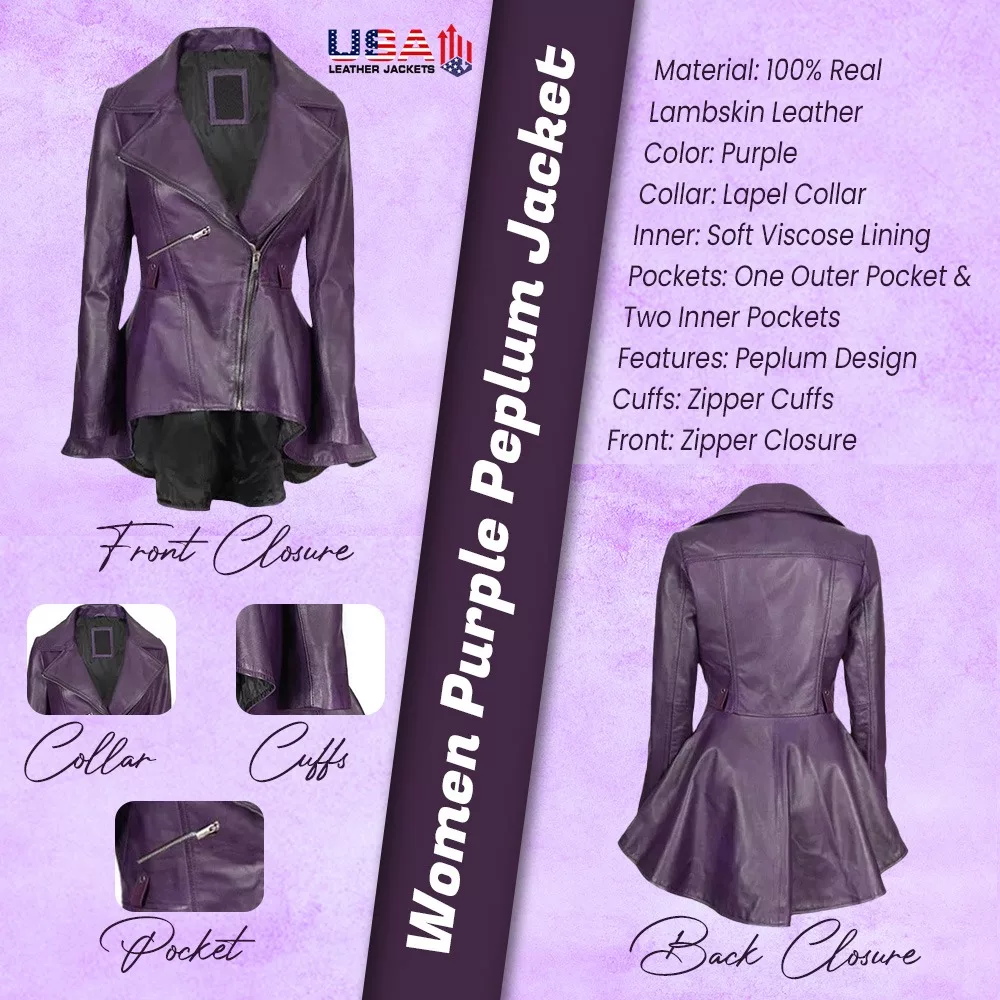 Purple Peplum Jacket for Women