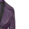 Purple Peplum Moto Jacket For Women