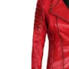 Red Leather Women Jacket
