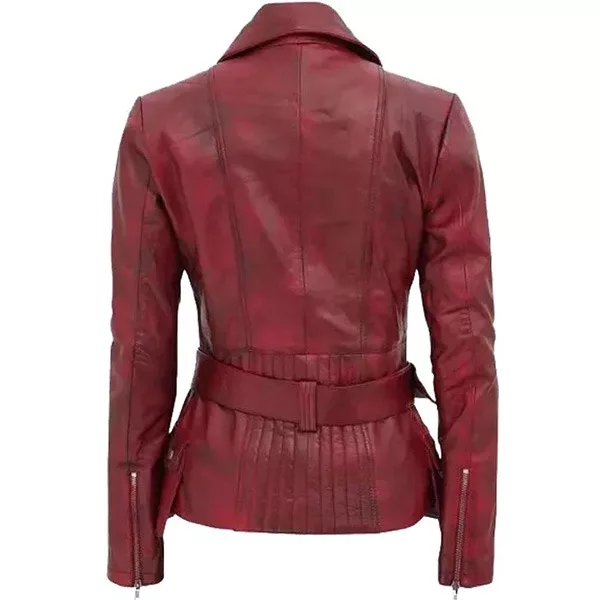 Women Distressed Leather Jacket