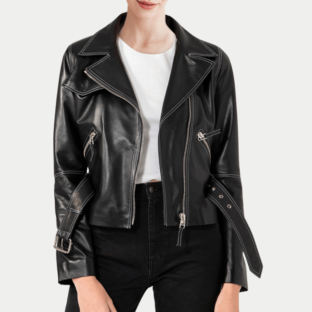 Womens Leather Biker Jacket | Biker Leather Jacket For Womens