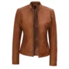 Slim Fit Leather Jacket Womens