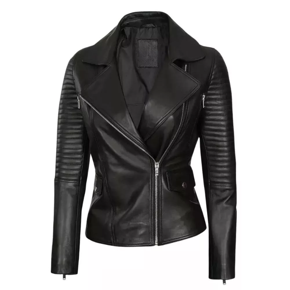 Womens Leather Biker Jacket