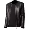 Black Quilted Leather Jacket Cafe Racer