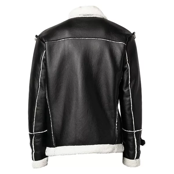 Black Shearling Moto Jacket