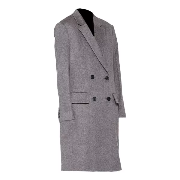 Double Breasted Long Wool Gray Coat Womens