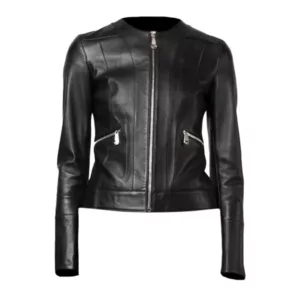 Ladies Leather Jacket Black