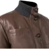 Leather Bomber Brown Jacket For Women