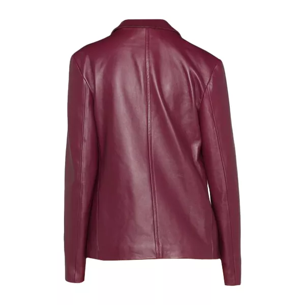 Leather Maroon Jacket Womens