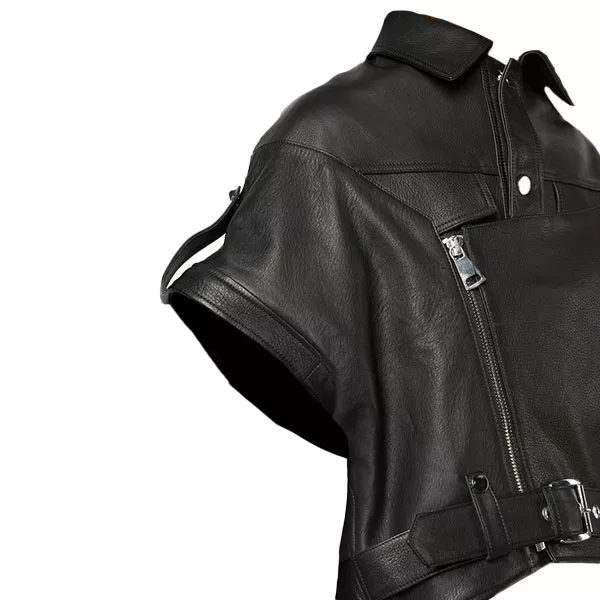 Manokhi Detachable Sleeve Leather Jacket