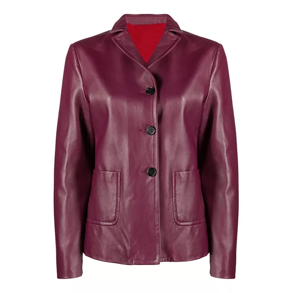 Maroon Leather Jacket Womens
