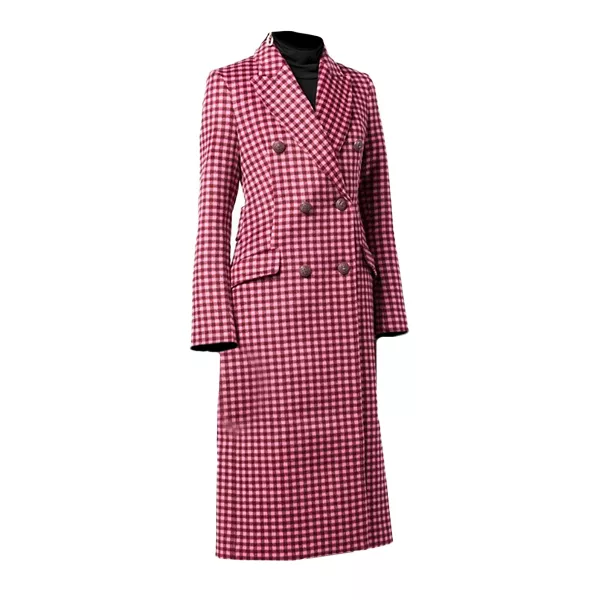 Pink Plaid Coat