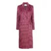 Pink Plaid Wool Coat Womens