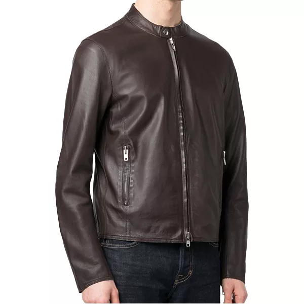 Plain Brown Leather Jacket