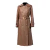Womens Brown Double Breasted Trench Coat