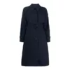 Womens Navy Blue Long Coat
