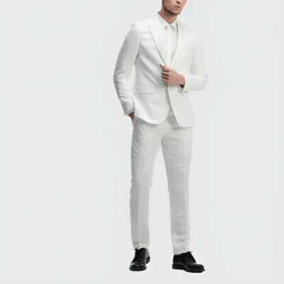 White Formal Two Piece Tuxedo Suit for Men | Wedding suit