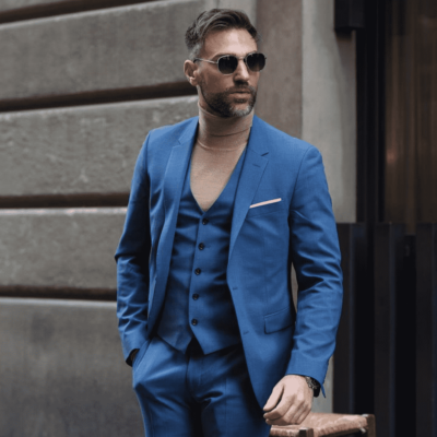 Modern Blue Slim Fit 3 Piece Suit | Wedding or Formal Suit