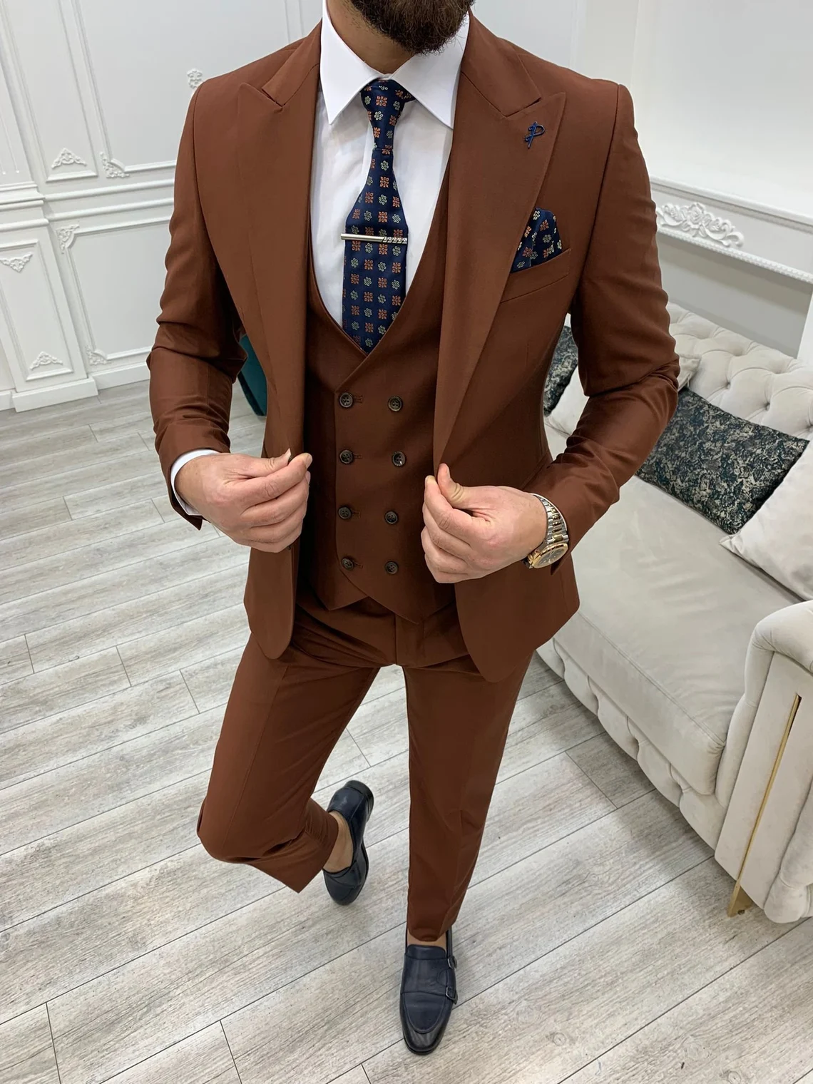 Mens Brown Wedding Suit