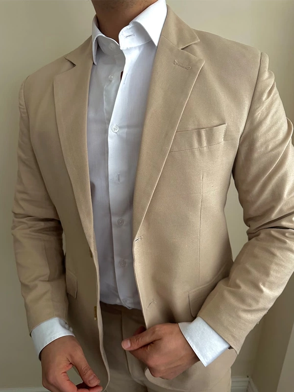 mens light brown 2 piece suit