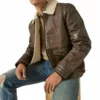 Aviator Jacket With Shearling Collar