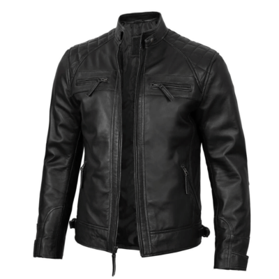 Mens Classic Black Leather Jacket | Motorcycle Leather Jacket For Men