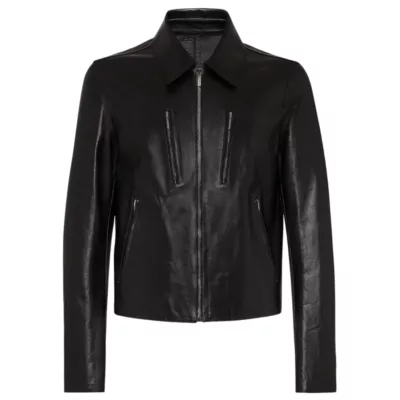 Daniel Black Shirt Collar Leather Jacket