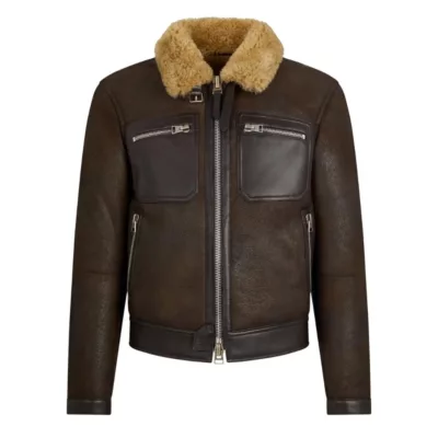 Paul Dark Brown Zip Up Leather Jacket