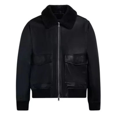 Peter Black Leather Bomber Jacket